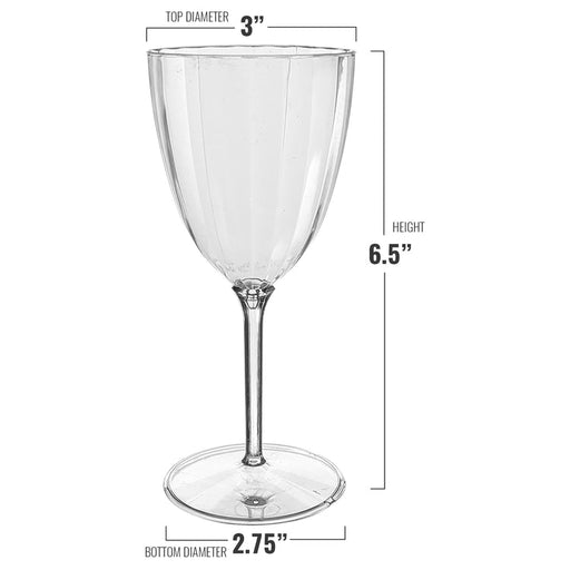 7 oz. Clear Round Plastic Wine Goblets (96 Cups Per Case)