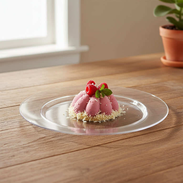 Clear Economy Round Plastic Value Set – Elegant Plastic Plates for Events