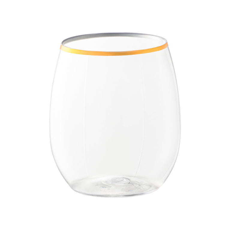 12 oz. Stemless Plastic Wine Glasses (Avail. Multiple Colors and Designs)