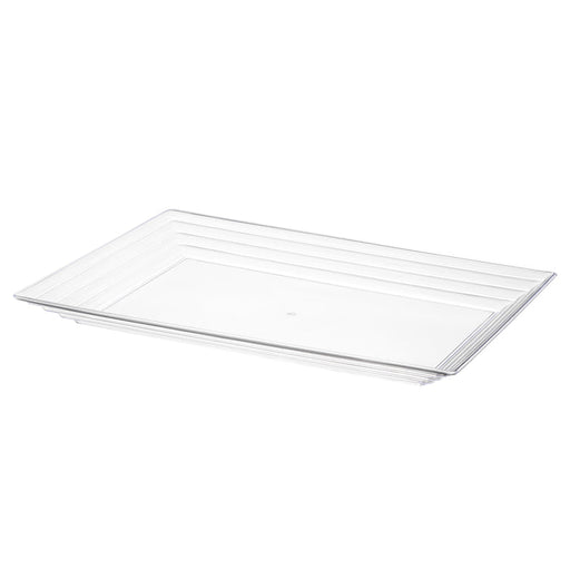 Rectangular with Groove Rim Plastic Serving Trays