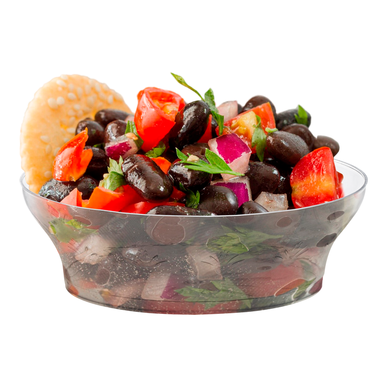 Clear Floral Round Disposable Plastic Bowls