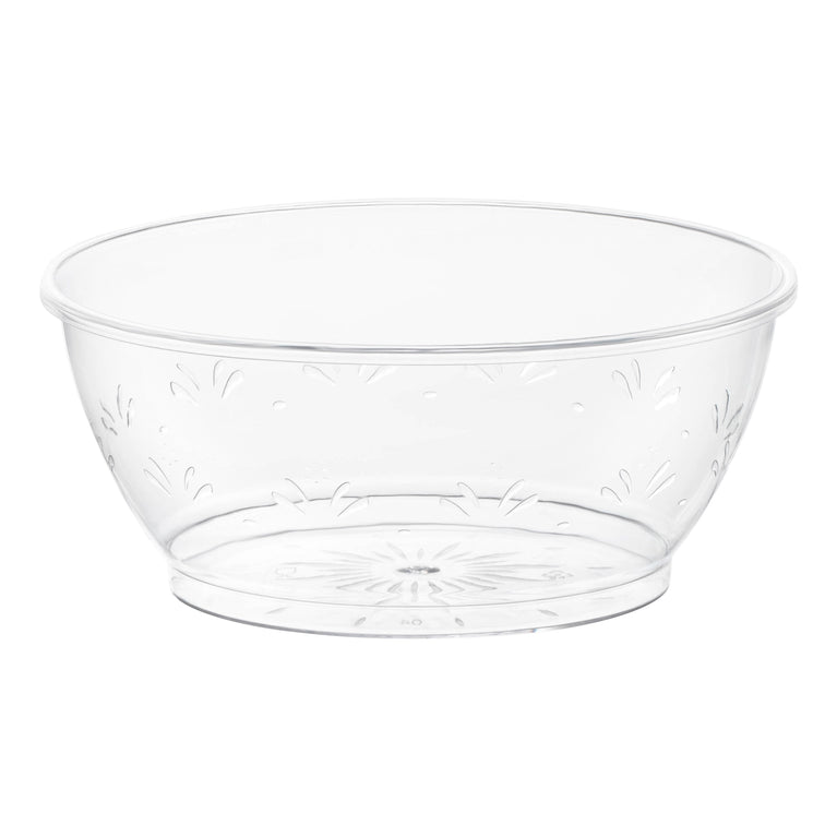 Clear Floral Round Disposable Plastic Bowls