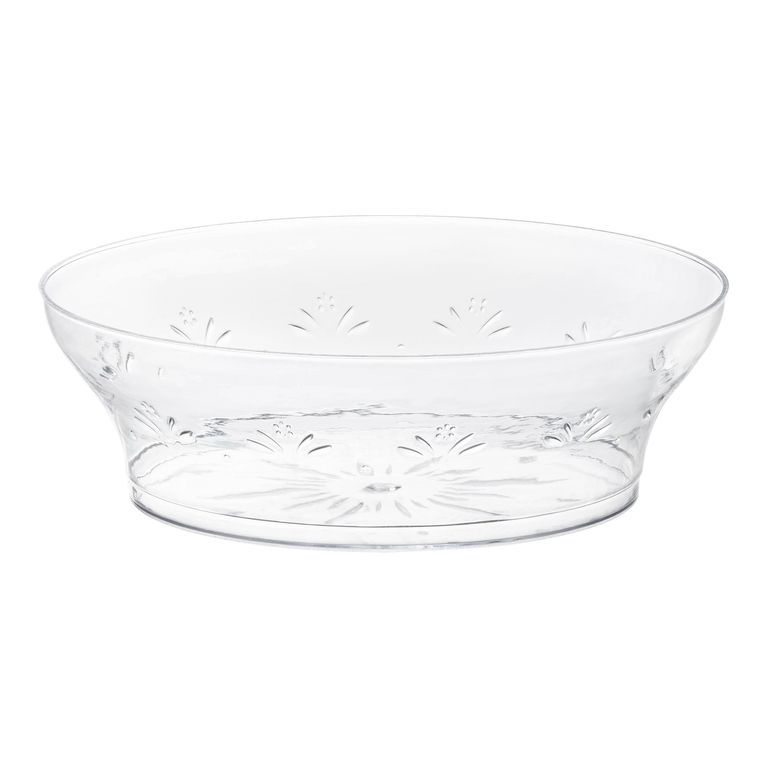 Clear Floral Round Disposable Plastic Bowls