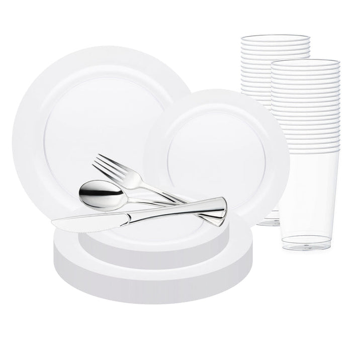 Clear Economy Round Plastic Value Set – Elegant Plastic Plates for Events