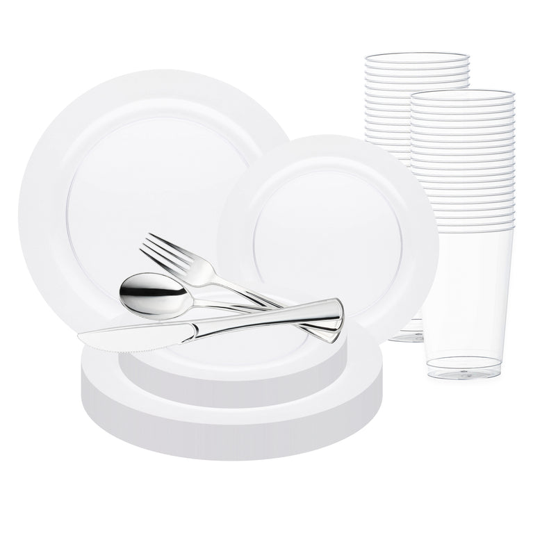 Clear Economy Round Plastic Value Set – Elegant Plastic Plates for Events