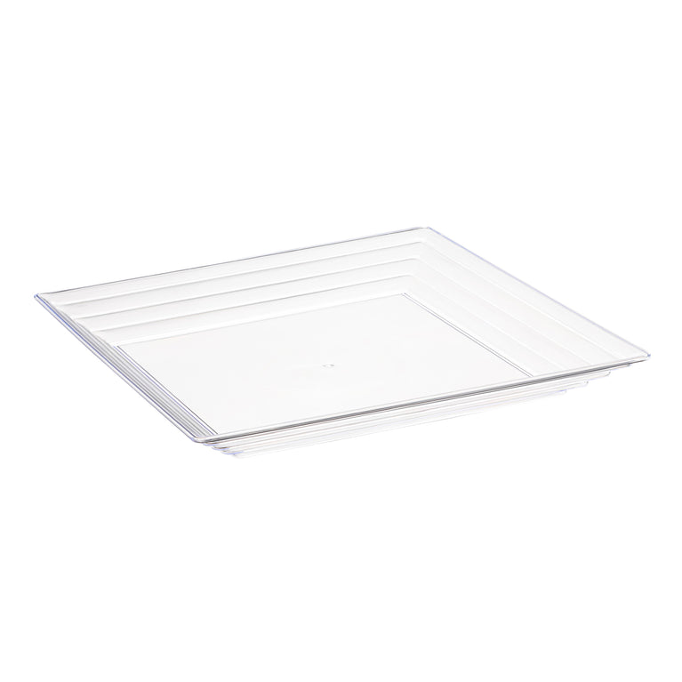 Square with Groove Rim Plastic Serving Trays
