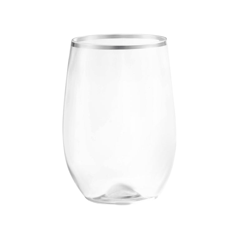 12 oz. Stemless Plastic Wine Glasses (Avail. Multiple Colors and Designs)