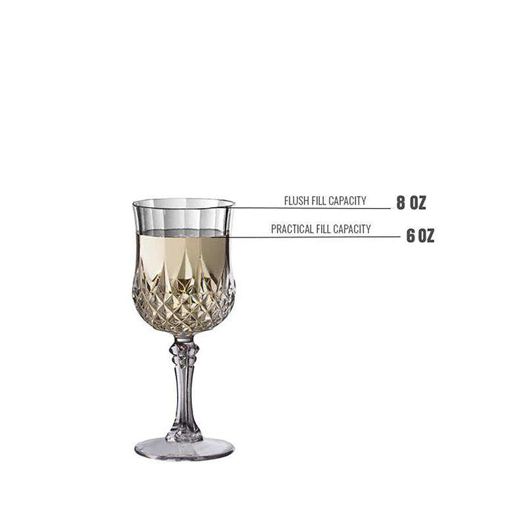 8 oz. Crystal Cut Disposable Plastic Wine Glasses
