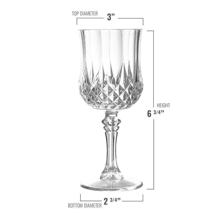 8 oz. Crystal Cut Disposable Plastic Wine Glasses