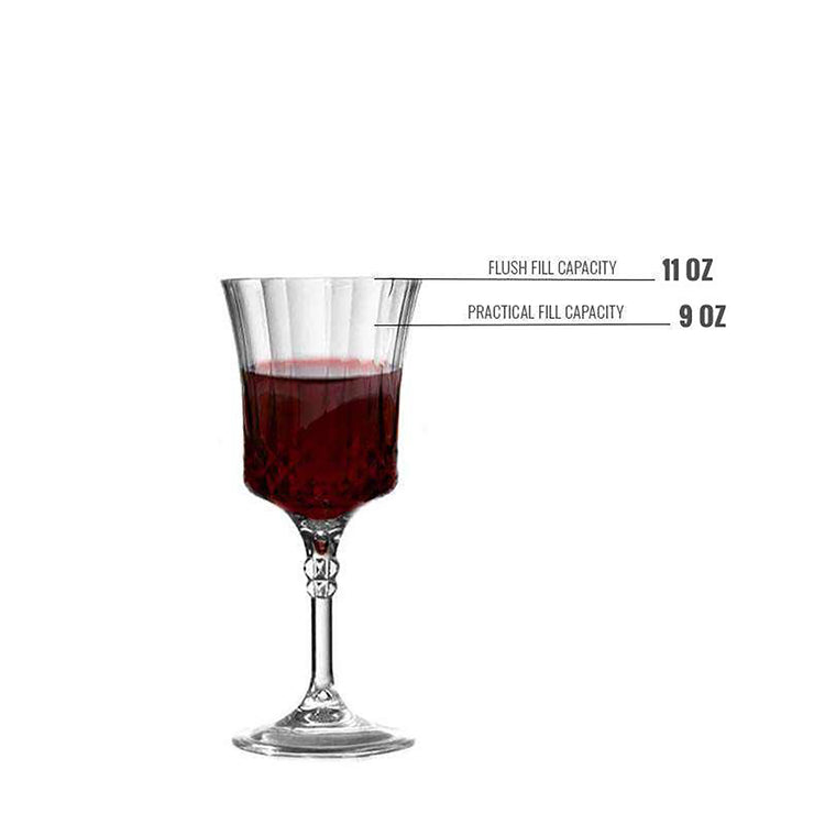 11 oz. Clear Crystal Cut Disposable Plastic Wine Goblets