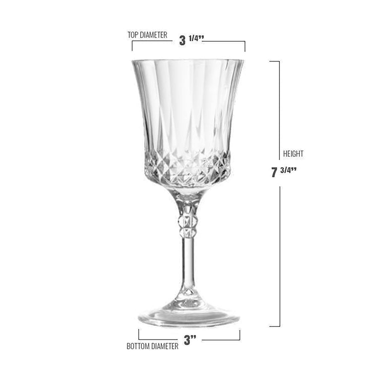 11 oz. Clear Crystal Cut Disposable Plastic Wine Goblets
