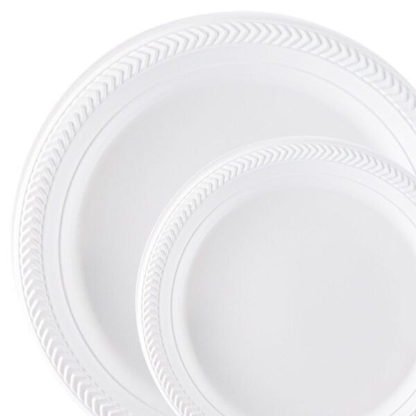 White Disposable Plastic Plates & Bowls — Party & Catering Dinnerware