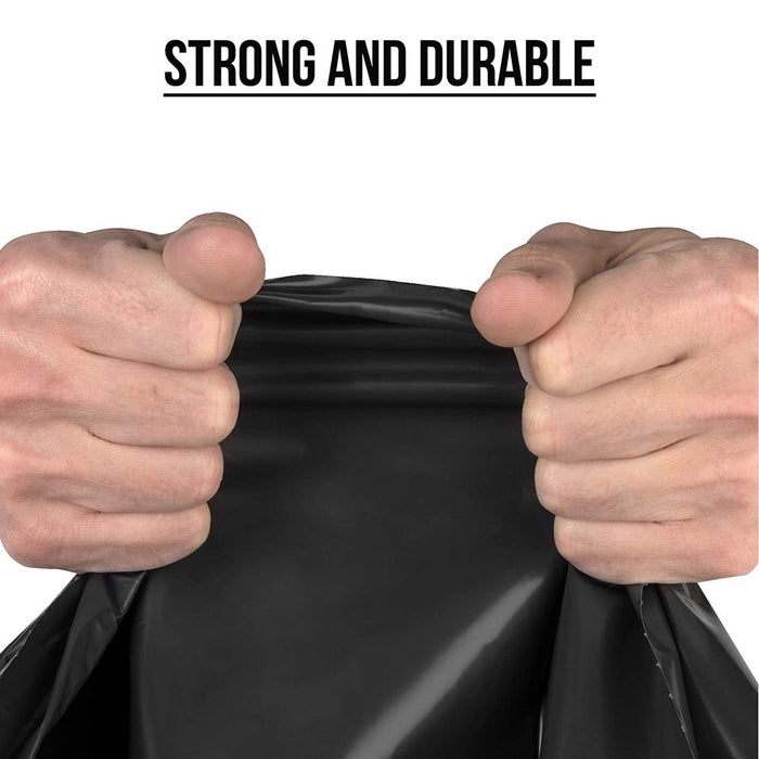 Aluf Plastics DS33K- 33 Gallon 1 MIL Black Garbage Bags With Drawstrings - 34" x 40" - Pack of 150