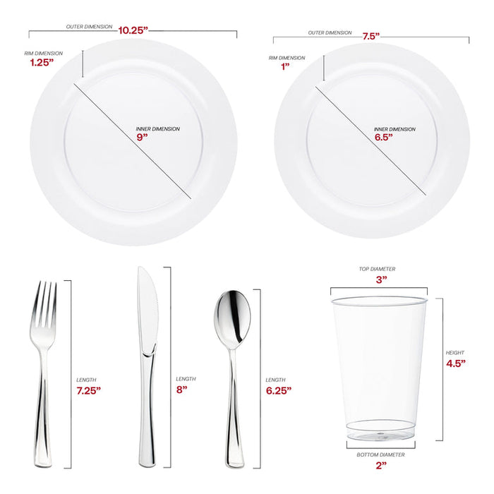 Clear Economy Round Plastic Value Set – Elegant Plastic Plates for Events