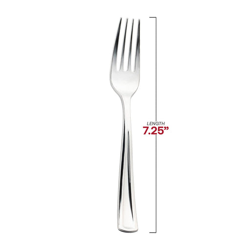 Shiny Metallic Silver Disposable Plastic Cutlery