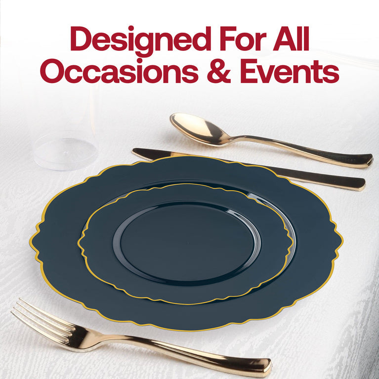 Round Blossom Disposable Plastic Plates