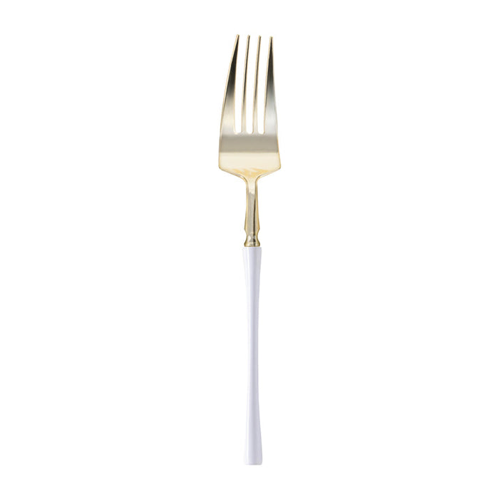 Gold with White Handle Moderno Disposable Plastic Cutlery
