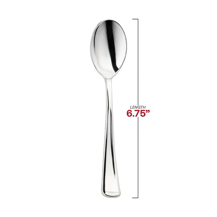 Shiny Metallic Silver Disposable Plastic Cutlery