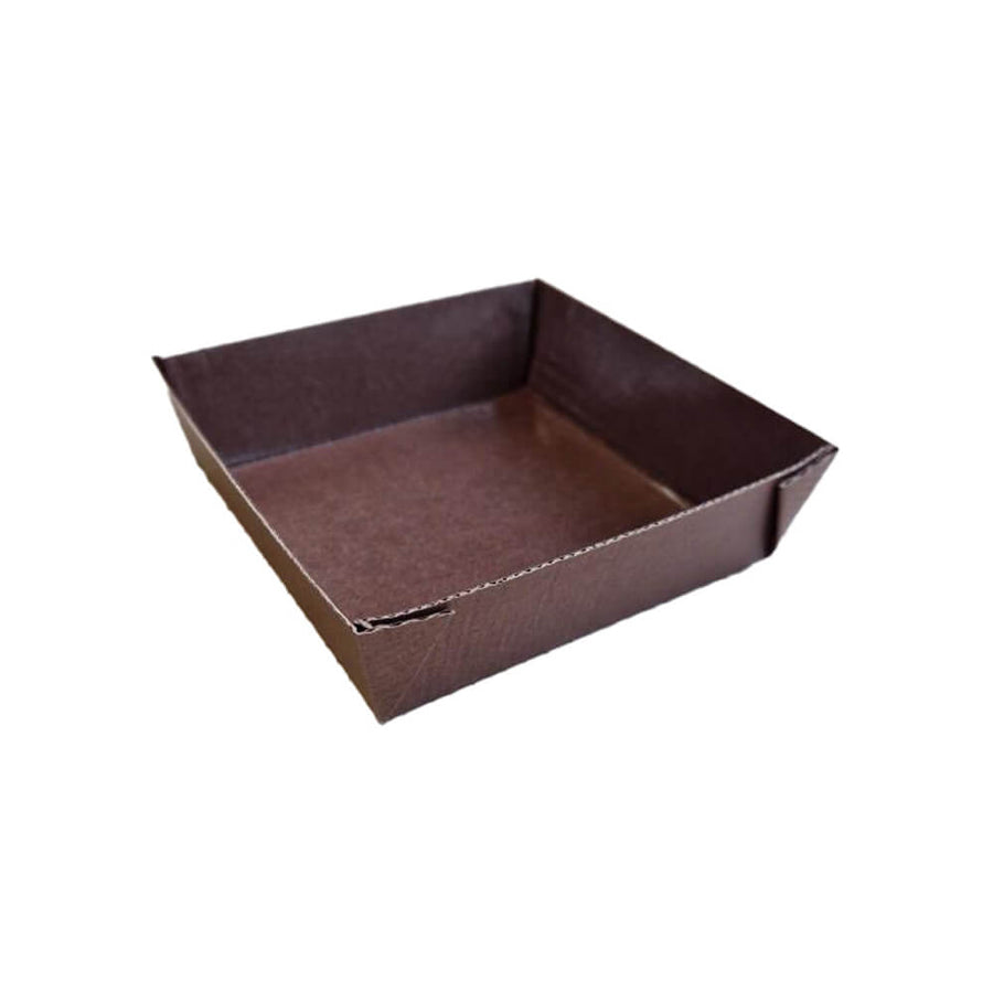 Novacart Easybake 100x100 Square Paper Baking Mold, Brown – 4" x 4" x 1-1/4" – 450/Case