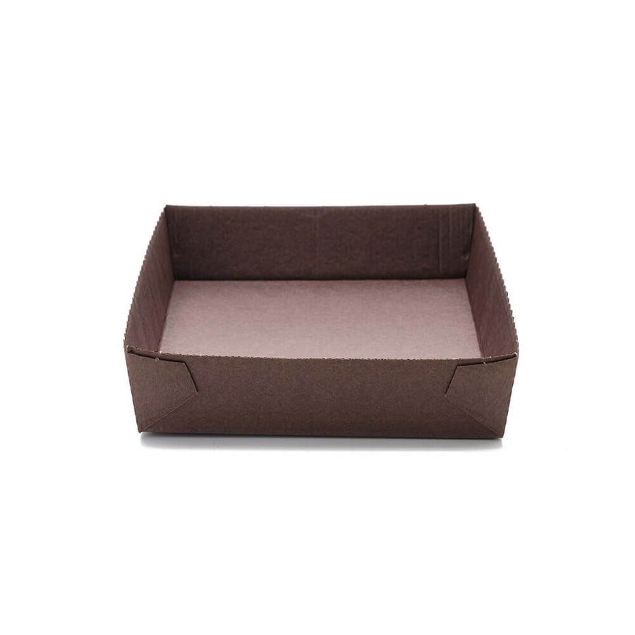 Novacart Easybake 152x152 Square Paper Baking Mold, Brown – 6" x 6" x 1.85" – 240/Case