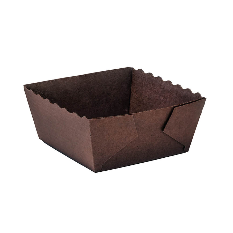 Novacart Easybake 65x65 Square Paper Baking Mold, Dark Brown – 2-1/2" x 2-1/2" x 1-3/8" – 1,050/Case