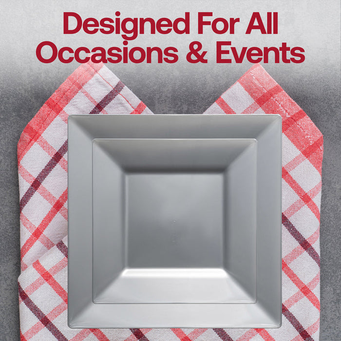 Solid Color Square Plastic Plates