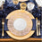 White Plastic Plates with Pink & Gold Mosaic Rim