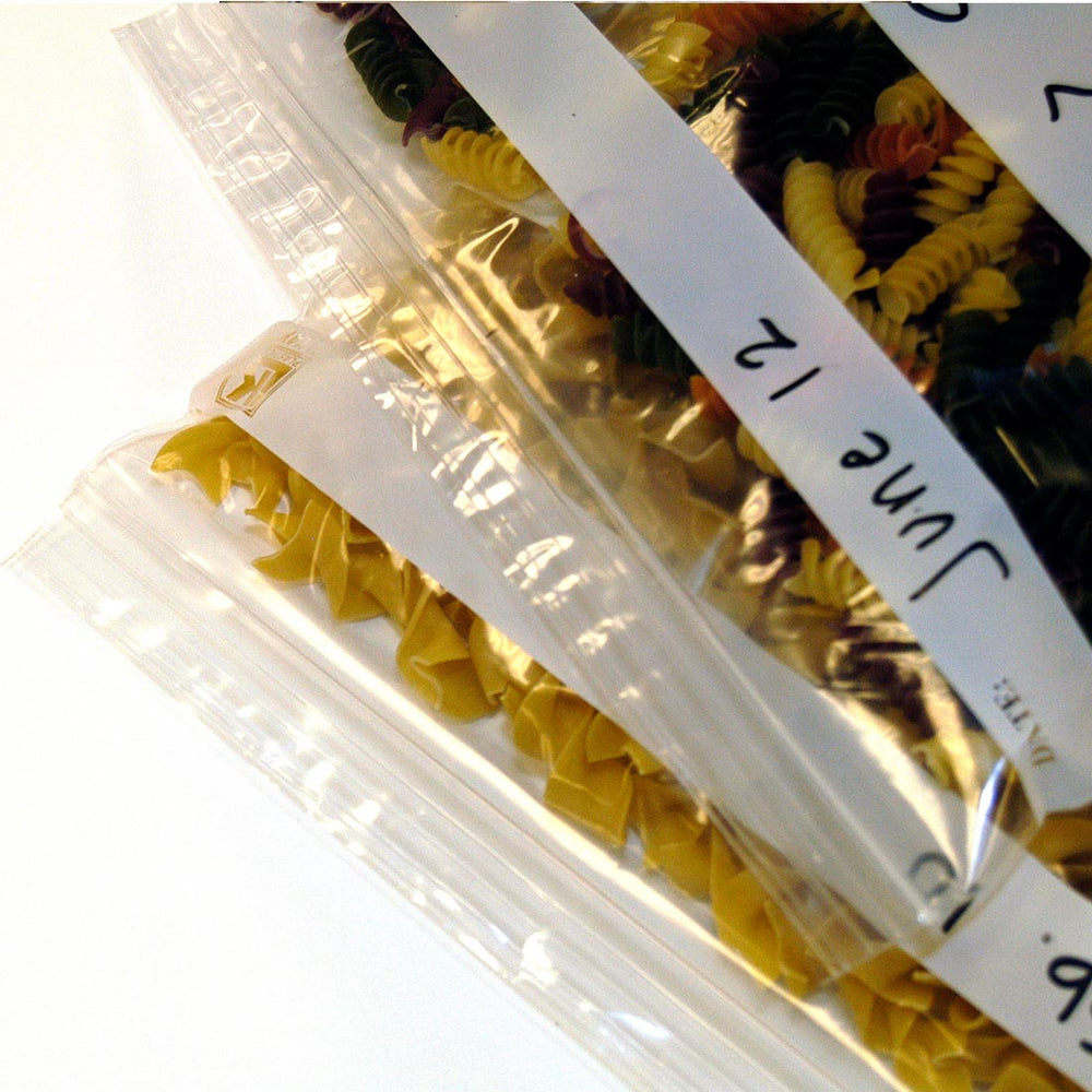 7" x 8" 1.75 mil Quart Zipper w/ White Strips and LK logo, 500 Per Box