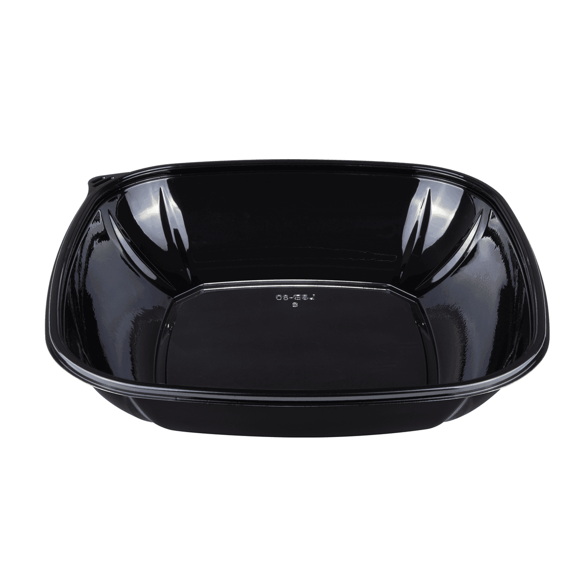 Black square disposable catering bowl 80 oz