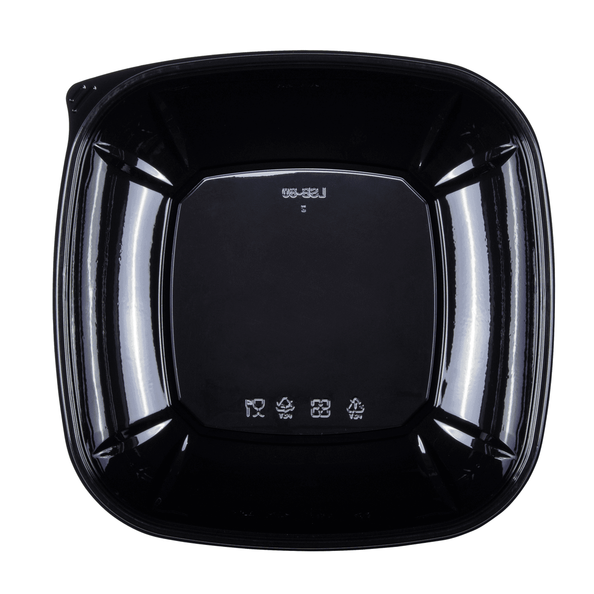 Karat 80 oz black square party bowl
