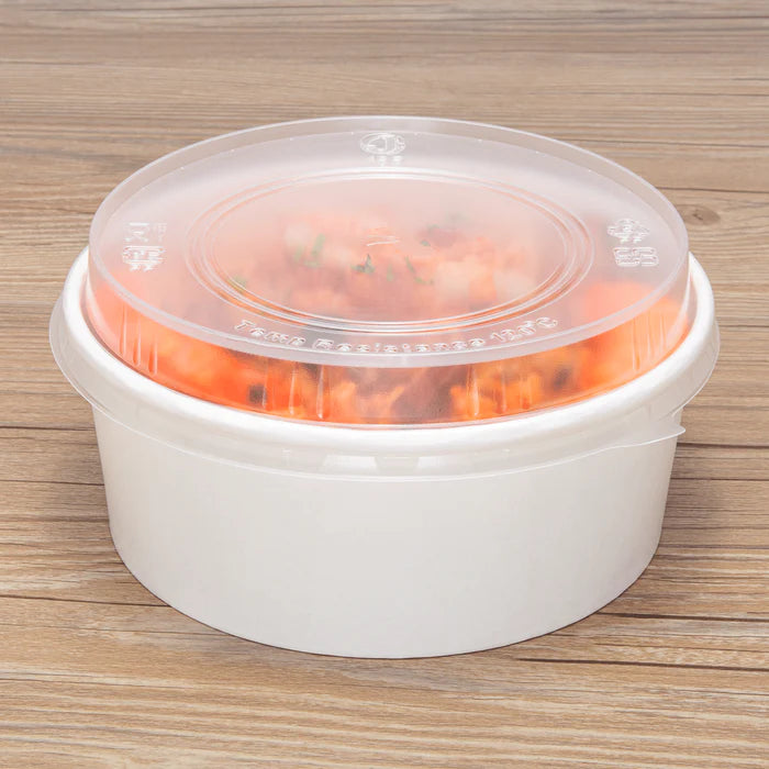 Karat PP Dome Lid for 32oz Paper Short Bucket - 360 pcs