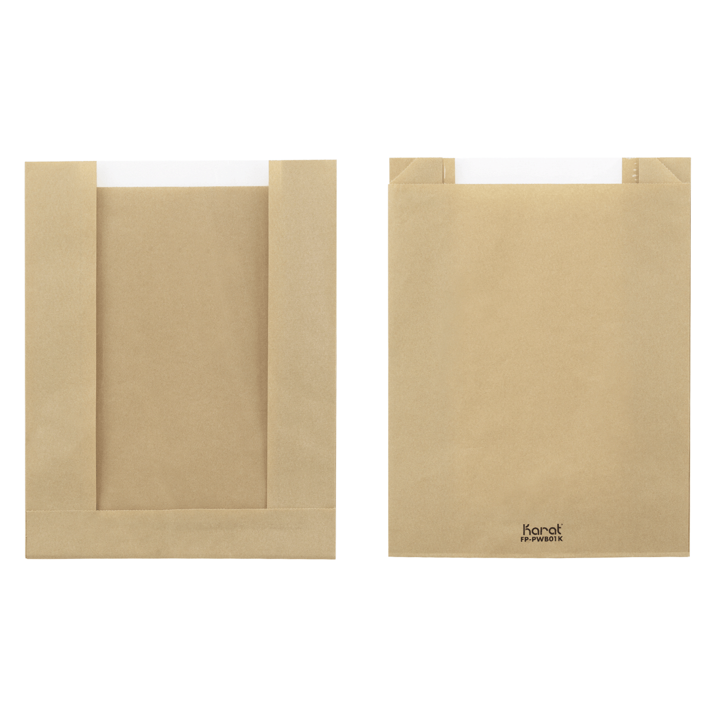 Kraft bakery bag with window shown with cookies and pastries