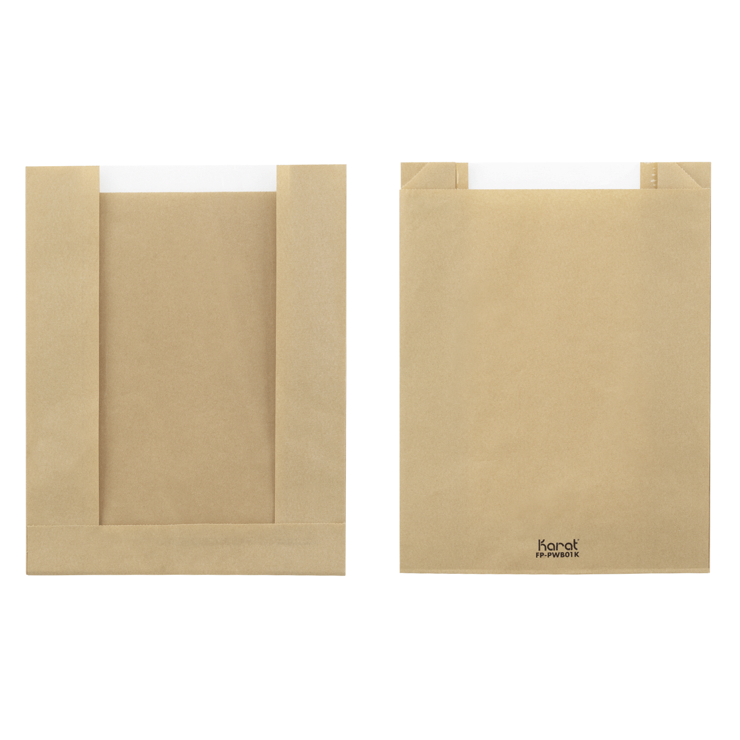 Kraft bakery bag with window shown with cookies and pastries