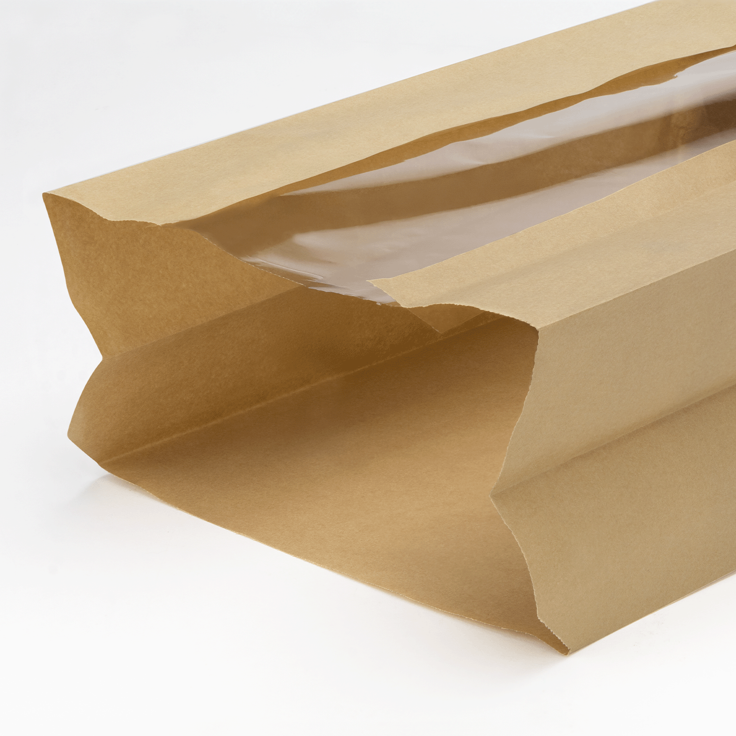 Case pack of 1000 large kraft windowed bread bags
