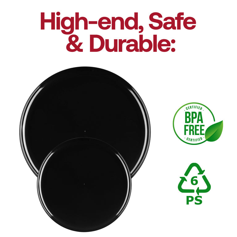 Flat Round Disposable Plastic Pastry  Plates (Available in Multiple Colors)