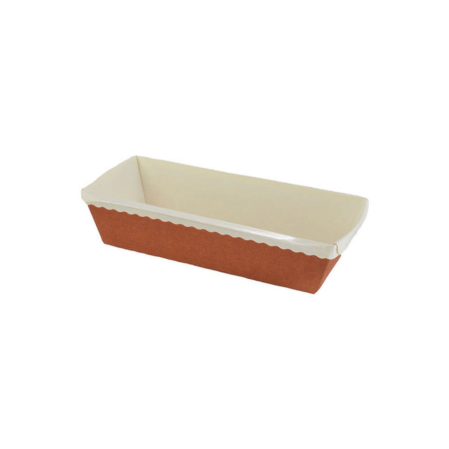 Novacart Optima OP 165 Paper Loaf Baking Mold, Terra – 6-1/2" x 2-1/2" x 1-3/4" – 450/Case