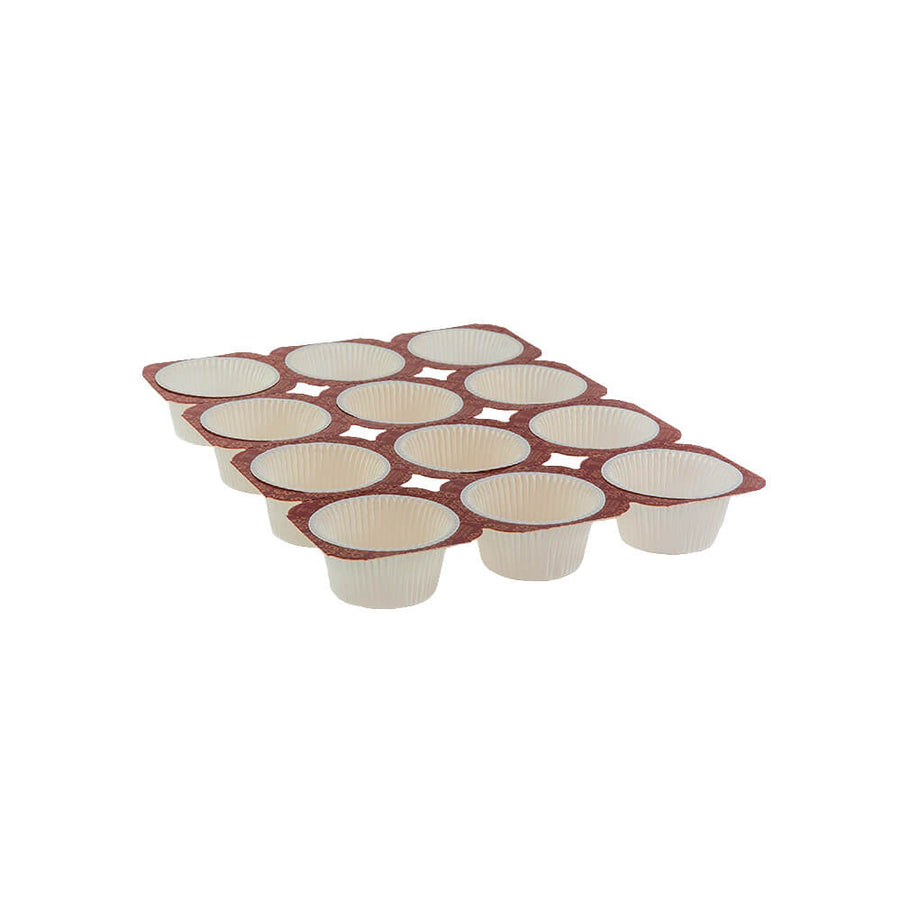 Novacart NTS 2 oz Paper Muffin Tray, 12-Cup (3x4) – 250 Trays/Case