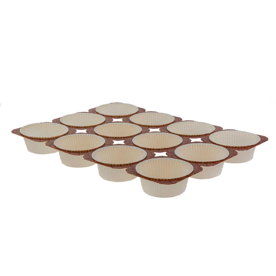 Novacart NTS 4 oz Paper Muffin Tray, 12-Cup (3x4) – 250 Trays/Case