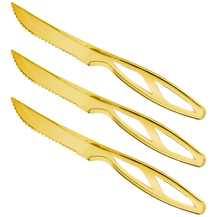 Gold Plastic Disposable Steak Knives360 Per Case