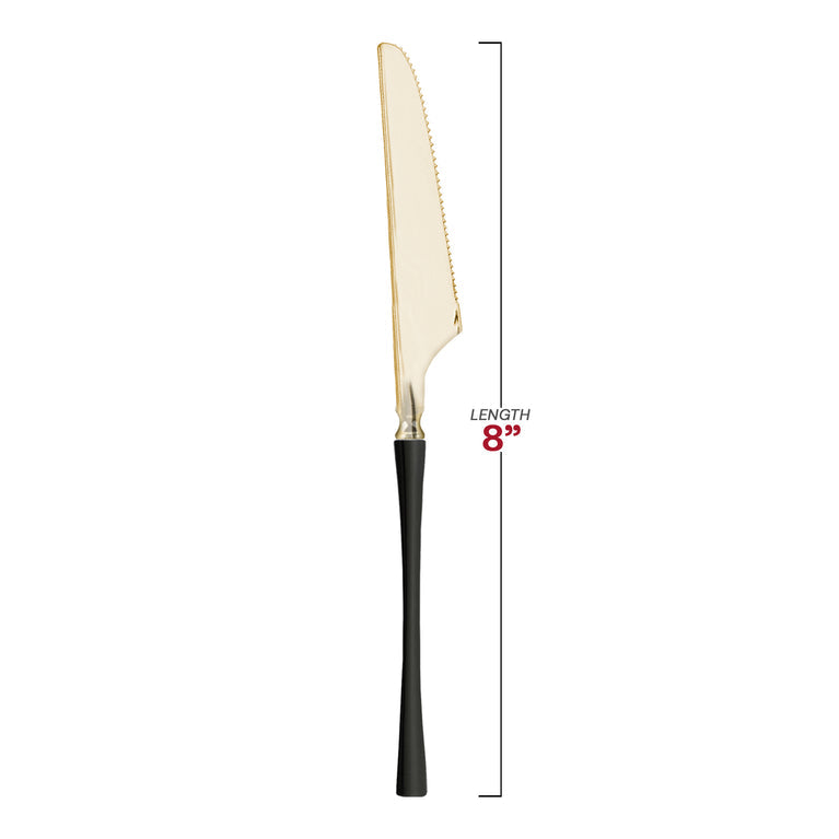 Gold with Black Handle Moderno Disposable Plastic Cutlery