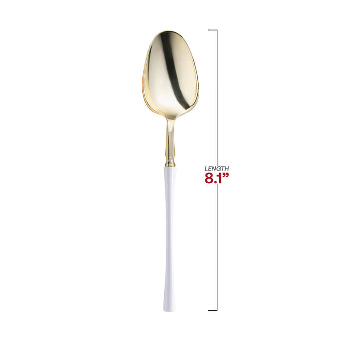 Gold with White Handle Moderno Disposable Plastic Cutlery