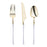 Gold with White Handle Moderno Disposable Plastic Cutlery