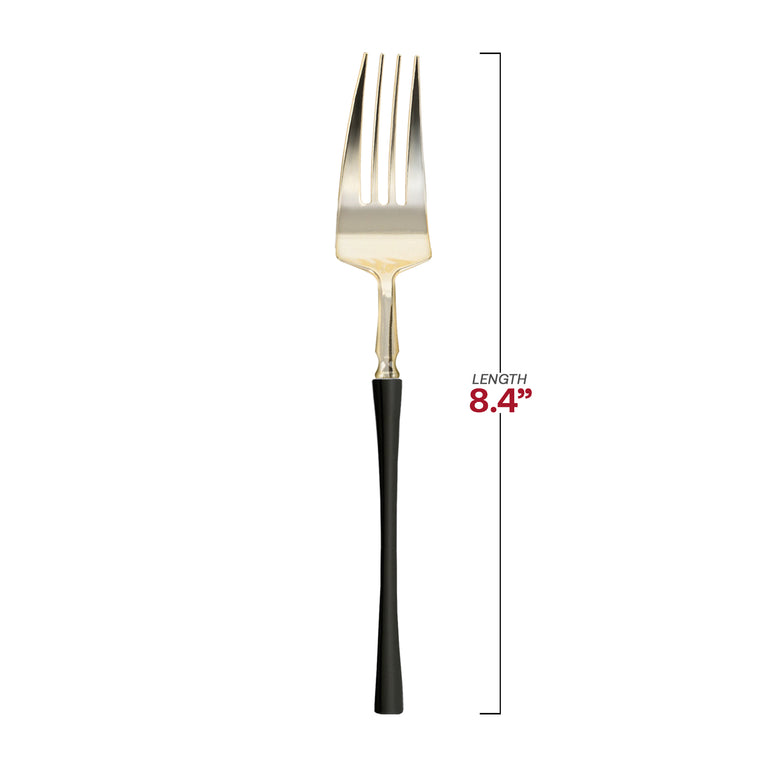 Gold with Black Handle Moderno Disposable Plastic Cutlery
