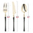 Gold with Black Handle Moderno Disposable Plastic Cutlery