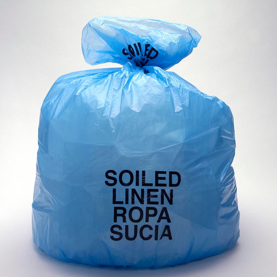 HDPE Blue Soiled Linen Liner (31" x 43" 14 micron)  250/CS