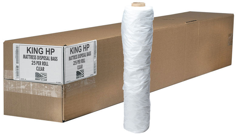 King Size Mattress Bag Cover - Heavy Duty Plastic Storage & Moving Bag (Case of 25)