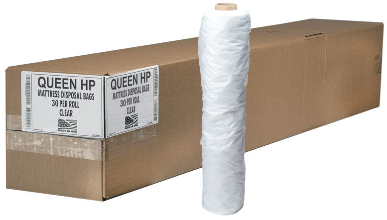 Queen Size Mattress Bag Cover - Heavy Duty Plastic Storage & Moving Bag (Case of 30)