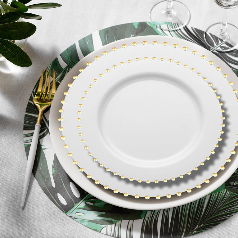 Pearl String Round Disposable Plastic Plates