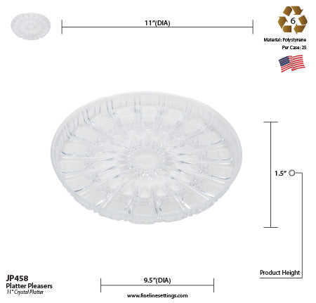 11" CRYSTAL PLATTER (25 Per Case)