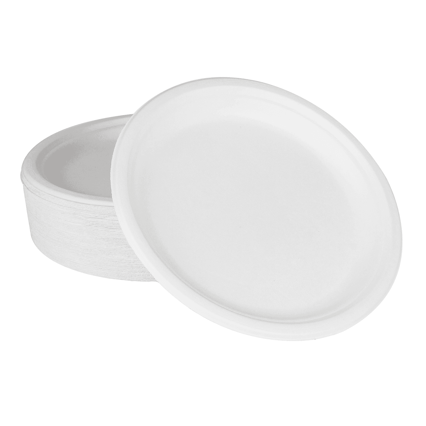 Compostable Bagasse Round Plates PFAS- FREE